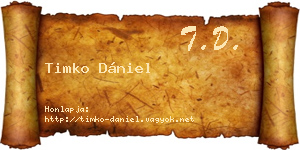 Timko Dániel névjegykártya